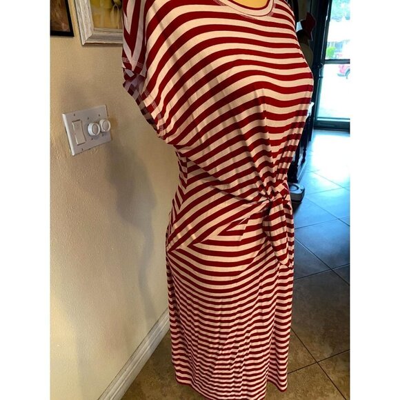 Liz Claiborne Red White Stripe Sheath Dress Women' - Picture 4 of 7